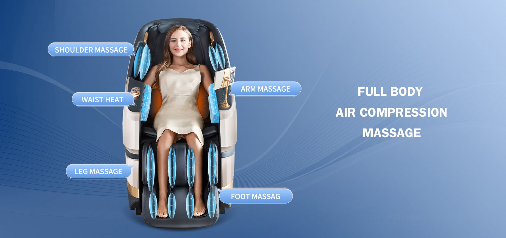 MassaMAX MT339 4D Full Body Yoga Stretching Smart Massage Chair